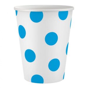 Kubeczki papierowe groszki niebieskie