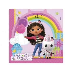 Serwetki papierowe Gabby’s Dollhouse, 33×33 cm, 20 szt.