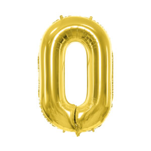 Balon Foliowy Cyfra 0, kolor złoty, 86 cm