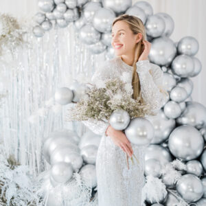 Balon lateksowy 60 cm srebro