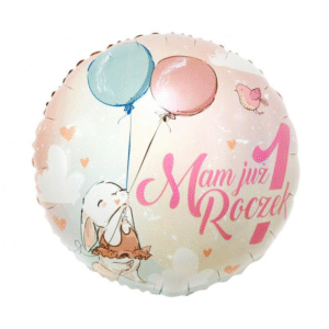 Balon foliowy Mam Już 1 Roczek, 18″ (króliczek)