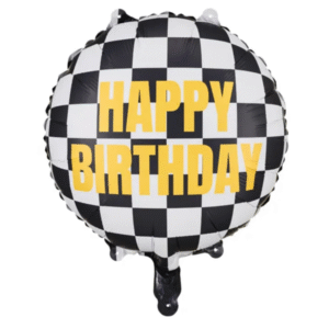 Balon foliowy szachownica Happy Bday