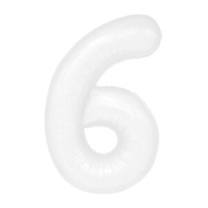 Balon Foliowy Cyfra  6, kolor biały, 86 cm