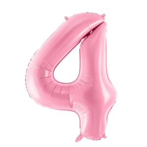 Balon Foliowy Cyfra  4, kolor jasny różowy, 86 cm