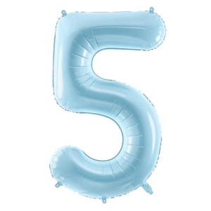 Balon Foliowy Cyfra  5, kolor jasny niebieski, 86 cm