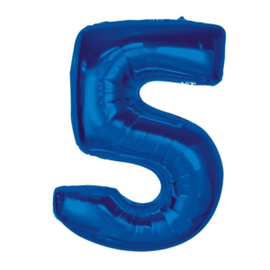Balon Foliowy Cyfra  5, kolor niebieski, 92 cm