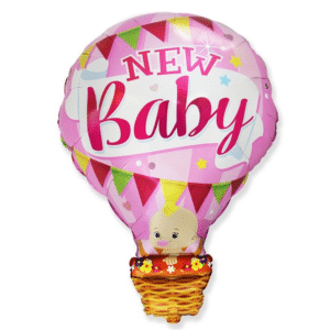 Balon foliowy New Baby Balloon, różowy