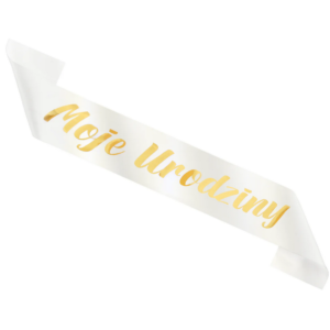 Szarfa Moje urodziny – biała