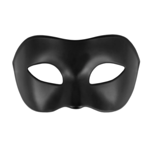 Maska karnawałowa czarna matowa 18x9cm