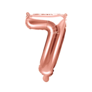 Balon foliowy Cyfra 7 złoty róż 35cm