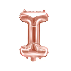Balon foliowy Litera I złoty róż 35cm