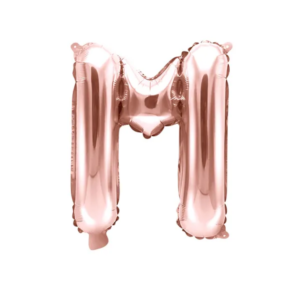 Balon foliowy Litera M złoty róż 35cm