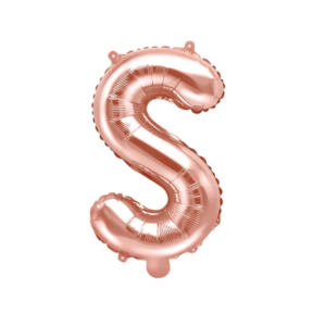 Balon foliowy Litera S złoty róż 35cm