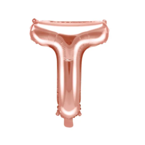 Balon foliowy Litera T złoty róż 35cm