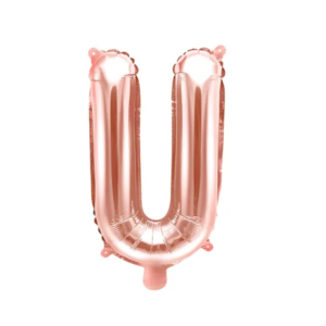 Balon foliowy Litera U złoty róż 35cm