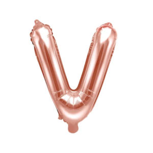 Balon foliowy Litera V złoty róż 35cm