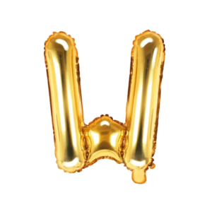 Balon foliowy litera „W” złoto 35cm