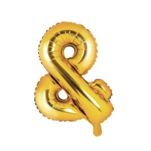 Balon foliowy znak &, złoty 35cm