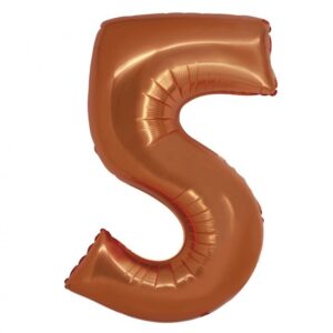 Balon foliowy Cyfra 5, kolor miedziany, 76cm