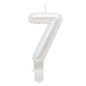 Świeczka cyfra 7 biała