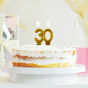 Świeczka liczba „30”  złota