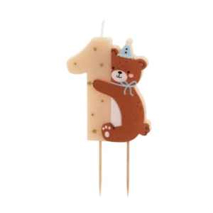 Świeczka urodzinowa Cyferka 1 z misiem