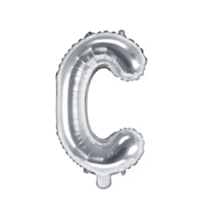 Balon foliowy Litera ”C”srebrny 35cm