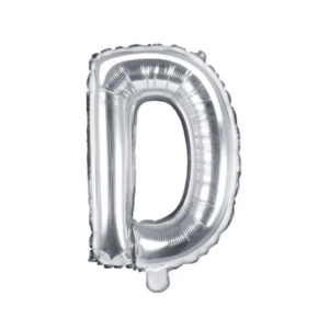 Balon foliowy Litera ”D” srebrny 35cm