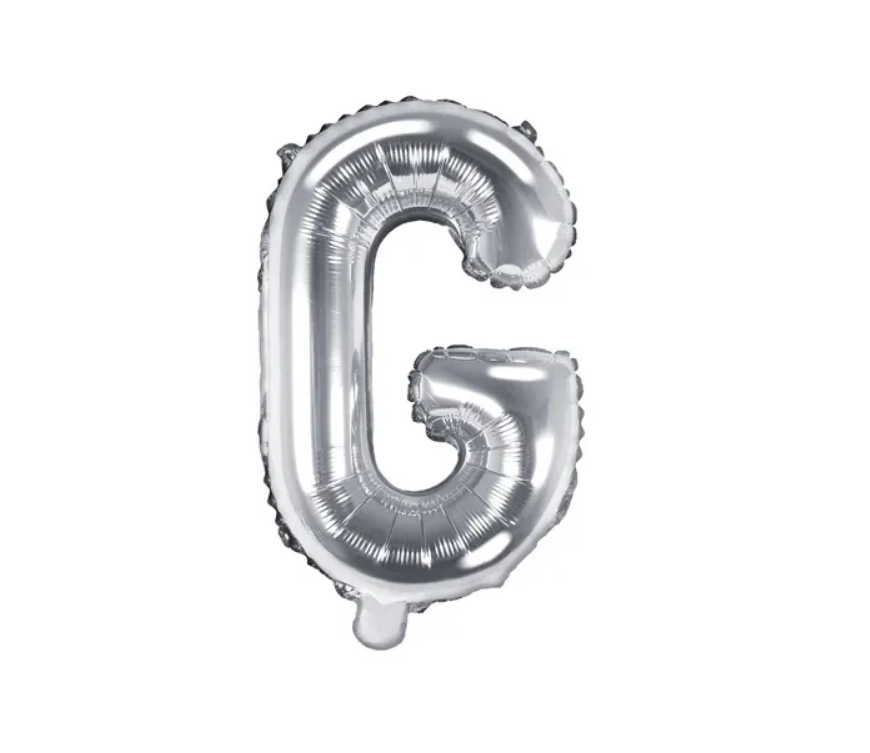 Balon foliowy Litera ”G” srebrny 35cm