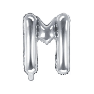 Balon foliowy Litera ”M” srebrny 35cm