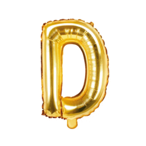 Balon foliowy litera „D” złoto 35cm