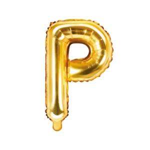 Balon foliowy litera „P” złoto 35cm