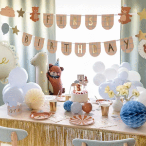 Baner First Birthday z misiami