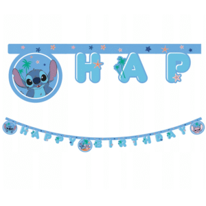 Baner Happy Birthday Stich i Angel