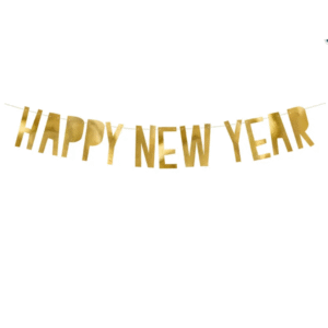 Baner Happy New Year, złoty