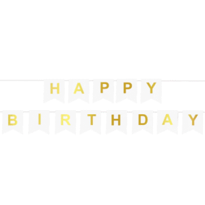 Baner happy birthday  – biały