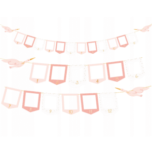 Girlanda na zdjeca różowa Bocian