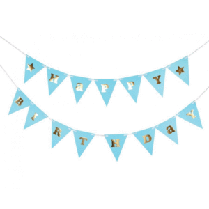Girlanda papierowa B&G Happy Birthday – Baby Boy, niebieska, 300 cm,