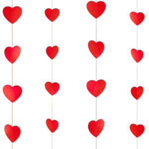 Girlanda papierowa serduszka czerwone