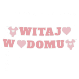 Girlanda papierowa „Witaj w Domu” różowa