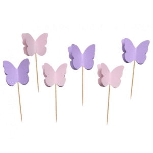 Pikery Motylki, różowe, 6 szt
