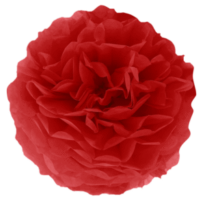 Pompon z bibuły – czerwony 15cm