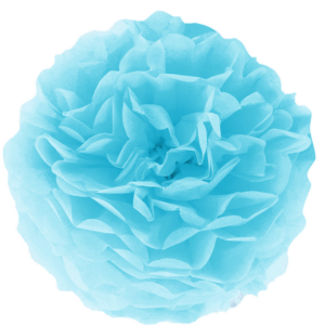 Pompon z bibuły – jasny niebieski 15cm