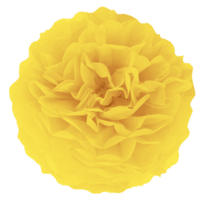 Pompon z bibuły – żółty 15cm