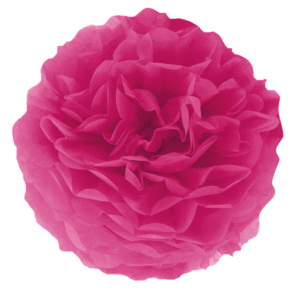 Pompony z bibuły – fuksja 15cm