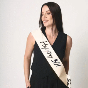 Szarfa Happy 30, krem, 76 cm