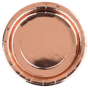 Talerzyki papierowe złoty róż 18cm