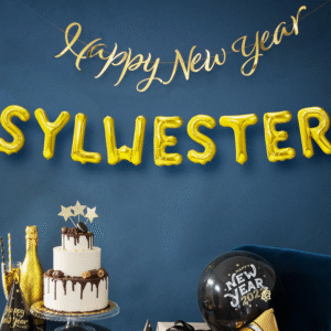 Balon foliowy złoty napis Sylwester