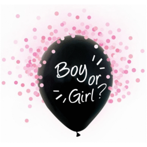 Balony Helium Formula, Boy Or Girl, różowe konfetti
