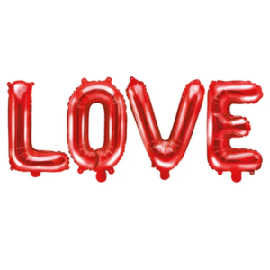 Napis balonowy Love czerwony
